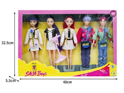 11.5寸实身11关节K-POP猎魔男团猎魔女团娃娃5只装带配件 - OBL10464587