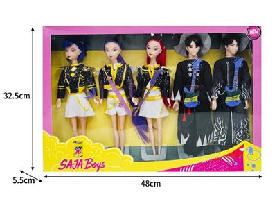 11.5寸实身11关节K-POP猎魔男团猎魔女团娃娃5只装带配件 - OBL10464593