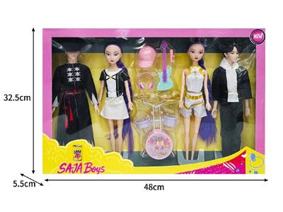 11.5寸实身11关节K-POP猎魔男团猎魔女团娃娃4只装带配件 - OBL10464598