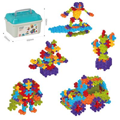 DIY双十字积木-约130PCS/彩虹色/小号手提收纳盒 - OBL10465894