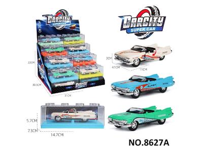 1:36回力合金车
雪佛兰老爷车（敞篷版）厂版海湾蓝/白/绿三色混装 - OBL10468354