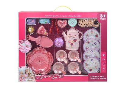 粉红花下午茶甜品茶具套装过家家厨具系列 - OBL10470383