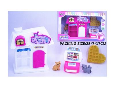 过家家宠物猫店收银机套装（2色混） - OBL10488315