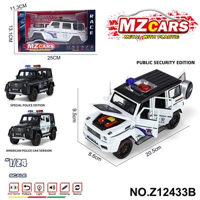 卡通益智仿真回力合金车模型1:24 G63警车 - OBL10491182