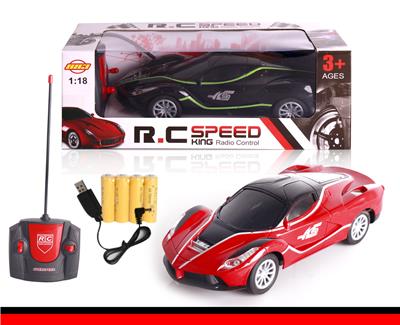 1:18黑窗四通仿真法拉利遥控车（红.黄） - OBL617675