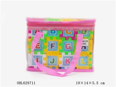 积木手提袋（英文、数字卡通图案）38PCS - OBL629711