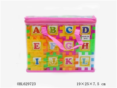 积木手提袋（英文、数字卡通图案）38PCS - OBL629723