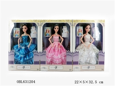 11寸开窗盒实身3D眼婚纱芭比 - OBL631204