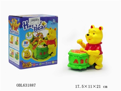 电动万向3D灯光音乐打鼓维尼熊 - OBL631887