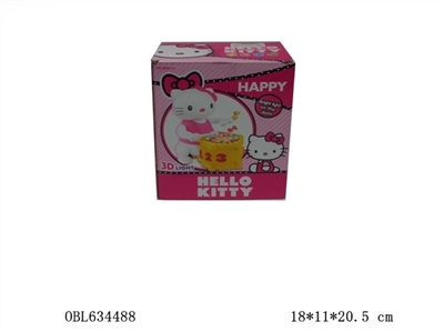 电动万向带3D灯光音乐打鼓可爱猫 - OBL634488