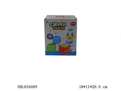 电动万向带3D灯光音乐打鼓机灵小鸭 - OBL634489
