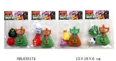 2寸搪胶愤怒小鸟（BB声） 2只+发射器胶袋装  4款 - OBL635174