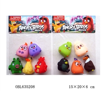 2寸搪胶愤怒小鸟（BB声）5只对折卡装  2款 - OBL635208