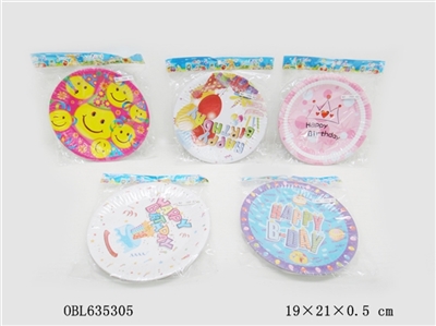 10 many birthday pattern plate - OBL635305
