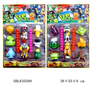 4寸搪胶发射植物6只+5寸僵尸+18粒球  2款 - OBL635599