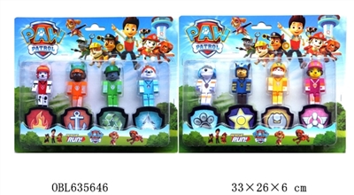 3寸拼装头盔狗狗巡逻4只+4个盾牌 2款 - OBL635646