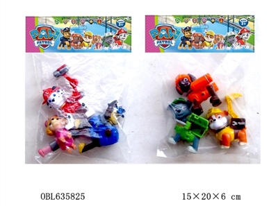 3寸狗狗巡逻队3只对折卡装 2款（有功能可以弹开） - OBL635825