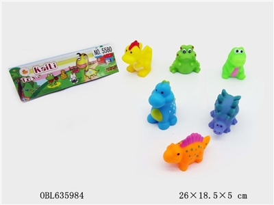 Six lining plastic crocodiles dinosaurs - OBL635984