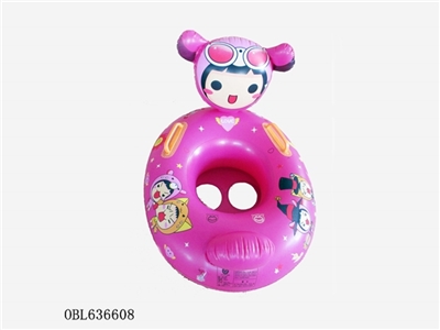 Happy girl inflatable swimming boat - OBL636608