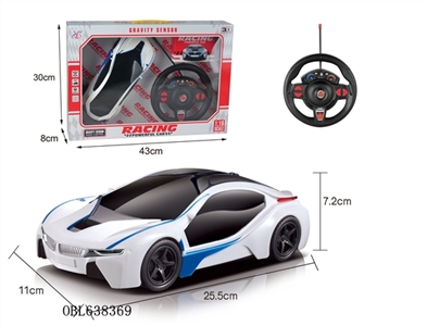 Four-way remote-controlled BMW i8 1:16 black window - OBL638369