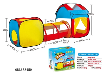 Triad of children play house fit tunnel tube tent - OBL638459