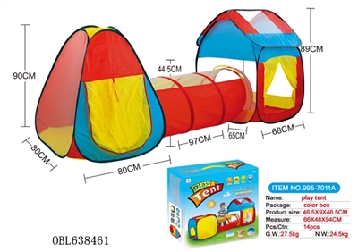 Triad of children play house fit tunnel tube tent - OBL638461