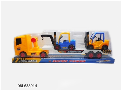 实色惯性平板拖车拖2只滑行铲车 - OBL638914