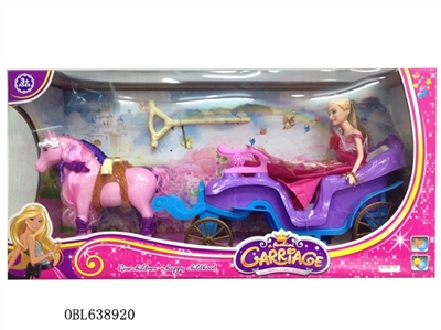喷金饰品双马车+芭芘+灯光音乐 - OBL638920