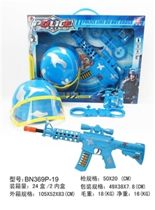 开窗盒警察套装迷彩有罩帽M16八音枪带红外线 - OBL639109