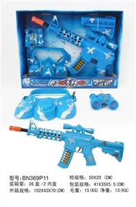 展示盒警察迷彩套装M16八音枪带红外线+面具 - OBL639116