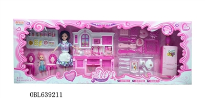 11.5 inch is fond of light music kitchen barbie doll big box - OBL639211