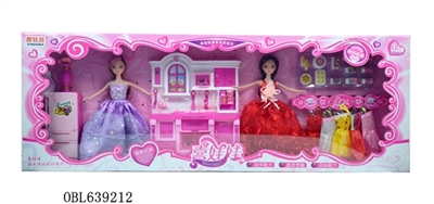 11.5 inch 12 joint like light music kitchen double barbie doll big gift box - OBL639212