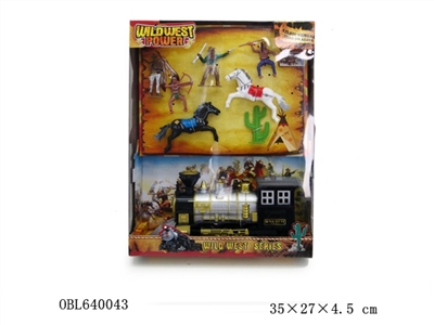 Spray paint the locomotive plus the cowboys and indians - OBL640043
