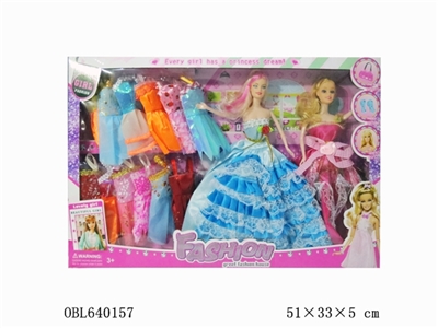 高档盒11寸实身婚纱大裙芭比公主加饰品鞋子吸塑四件衣服 - OBL640157