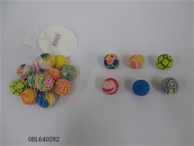 2.7cm网袋12粒花球弹跳球 - OBL640282