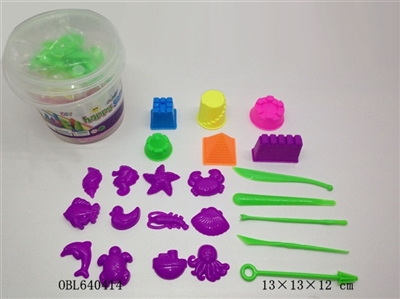 圆桶装太空沙（300g沙+6个小城堡+12只海洋动物+5支工具） - OBL640414