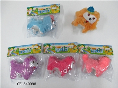 灯光毛绒电动塑料帽哈巴狗 - OBL640998