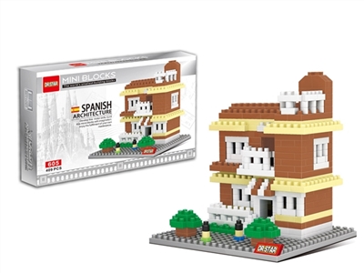 迷你积木-西班牙风格别墅/世界建筑409PCS - OBL641225