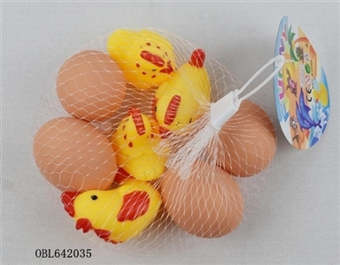 Evade glue two rooster hen with four eggs - OBL642035