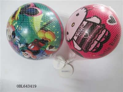 9 inches 2 mixed color printing ball (mickey KT cat) - OBL643419