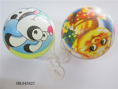 9 inches 2 mixed color printing ball (kitten doggie) - OBL643427