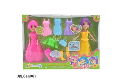 Color box 2 only 7 inches large sister with many plastic clothes mini bag - OBL644087