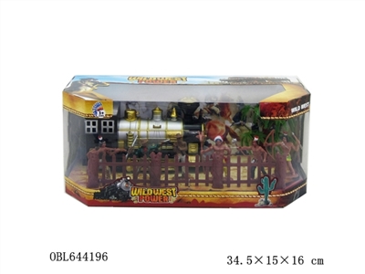 Spray paint the locomotive plus the cowboys and indians - OBL644196