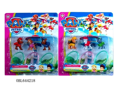 2寸狗狗巡逻队3只+3个透明底座卡装，2款混 - OBL644218