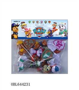 2寸印章狗狗巡逻队8只公仔+8只印章底座对折卡装，1款 - OBL644231
