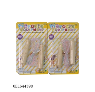 Wooden handle colorful rope skipping - OBL644398