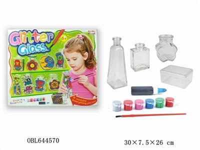 Coloured drawing or pattern glass bottles - OBL644570
