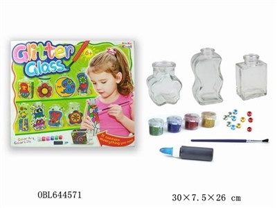 Coloured drawing or pattern glass bottles - OBL644571