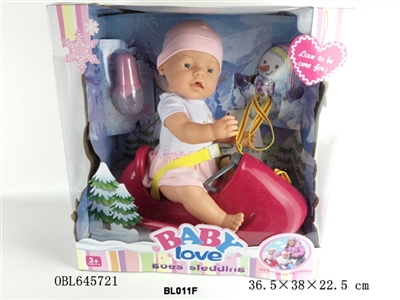 16 inch function doll/take water, urinary function/slide with sledges - OBL645721