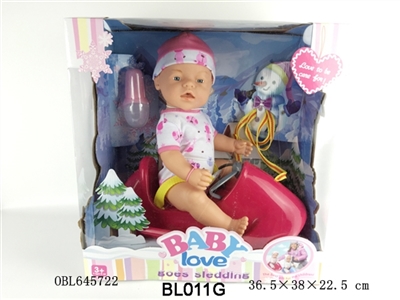16 inch function doll/take water, urinary function/slide with sledges - OBL645722
